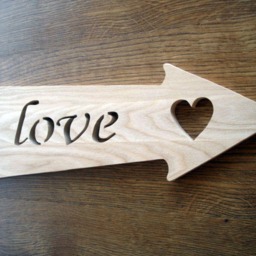 Wood Love Arrow Sign, Wooden Sign, House Home Decor, Handcrafted Wall Art - thumbnail 2