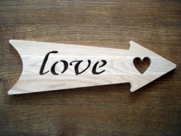 Wood Love Arrow Sign, Wooden Sign, House Home Decor, Handcrafted Wall Art - thumbnail 1