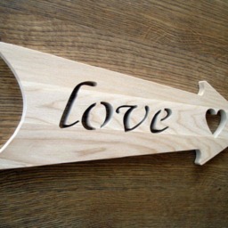 Wood Love Arrow Sign, Wooden Sign, House Home Decor, Handcrafted Wall Art - thumbnail 3