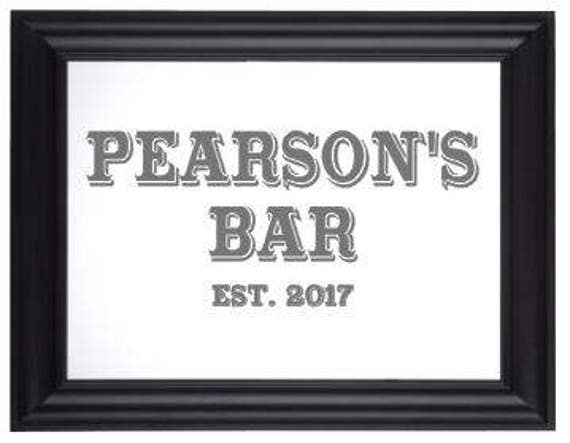 Custom Personalized Mirror, Large Bar Engraved Etched Mirror 20x24 - image 1