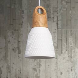 Lara - Scandinavian Wood Hanging Fixture Ceramic Pendant Light Shade Modern Nordic Home Decor - thumbnail 1