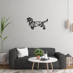 Dachshund/Dog Themed Wall Decor Art Wooden Geometric - Nursery Animals - thumbnail 1