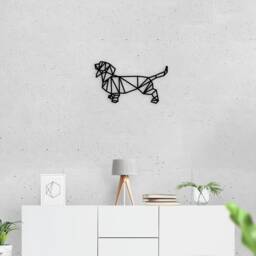 Dachshund/Dog Themed Wall Decor Art Wooden Geometric - Nursery Animals - thumbnail 3