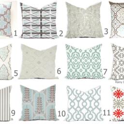 Pillow Custom Cover - Milky Blue Ice Powder Robin Egg Coral Modern 16x16, 18x18 - thumbnail 2