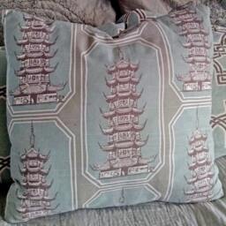Pillow Custom Cover - Milky Blue Ice Powder Robin Egg Coral Modern 16x16, 18x18 - thumbnail 3