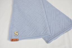 Knitted Wool Personalized Baby Blanket, Custom Alpaca Crib Trow, Warm Newborn Wrap - thumbnail 1