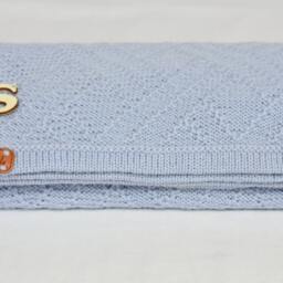 Knitted Wool Personalized Baby Blanket, Custom Alpaca Crib Trow, Warm Newborn Wrap - thumbnail 2