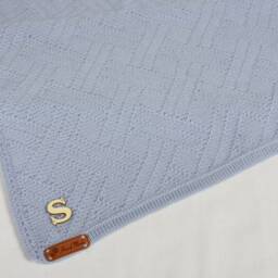 Knitted Wool Personalized Baby Blanket, Custom Alpaca Crib Trow, Warm Newborn Wrap - thumbnail 3
