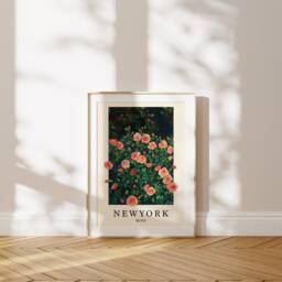 New York State Flower Art Print Gouache Flower Painting, Bedroom Wall Decor - thumbnail 2