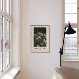 New York State Flower Art Print Gouache Flower Painting, Bedroom Wall Decor - thumbnail 3