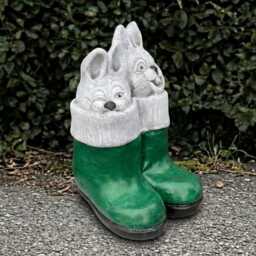 Concrete Rabbit in Boots Statue Cement Bunny Sculpture Outdoor Animal Decoration Garden Rabbits Ornament Bunny Lover Gift Front Door - thumbnail 3