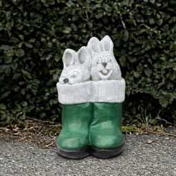 Concrete Rabbit in Boots Statue Cement Bunny Sculpture Outdoor Animal Decoration Garden Rabbits Ornament Bunny Lover Gift Front Door - thumbnail 1