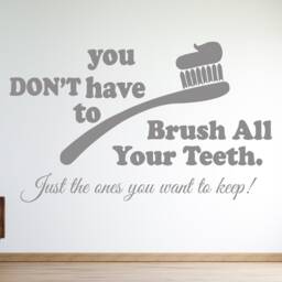 Dental Clinic Wall Decal Brush Your Teeth Quote, Removable Vinyl Decor 2997 - thumbnail 3