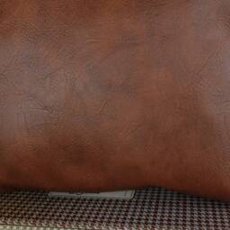 Brown Faux Leather Pillow Cover 18'' Scandinavian Decor - thumbnail 2