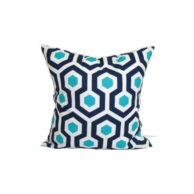 Outdoor Pillow Cover, Blue Cover, Nautical Pillows, Cover For A 20x20, 16x16, 18x18 Pillow, All Sizes - image 1