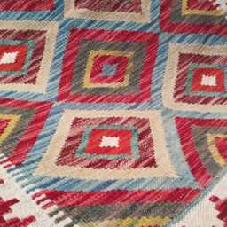 Classic Kilim Rug, Handmade Artisan Afghan Turkish Persian Qashqai Navajo Bohemian Natural Wool Flatweave Multicolour Rug 115x81 cm - thumbnail 3