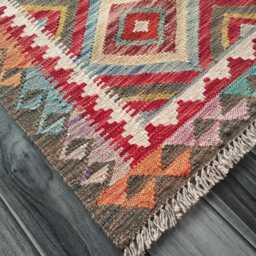 Classic Kilim Rug, Handmade Artisan Afghan Turkish Persian Qashqai Navajo Bohemian Natural Wool Flatweave Multicolour Rug 115x81 cm - thumbnail 2
