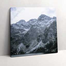 Morskie Oko in Winter Tatra Mountains Canvas, Wall Art Picture, Gray Decoration, Nature Canvas - thumbnail 2