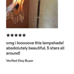 Ombre Silk Lampshade Victorian Scalloped Fabric Shade With Beaded Dangles - thumbnail 4