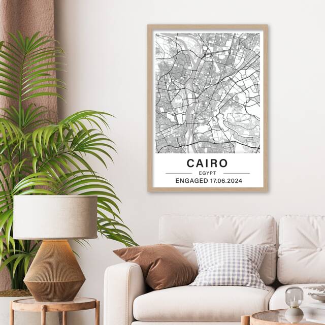Engagement Gift - Personalised City Map Print Custom Location Art - image 1