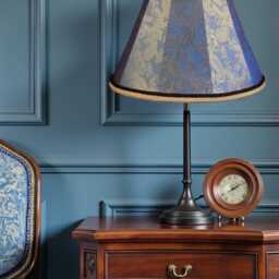 Aqua Blue Paisley Fabric Lampshade Handmade in The UK For Table & Floor Standard Lamp Shades, Ceiling Lights, Clip On Wall Lights - thumbnail 2