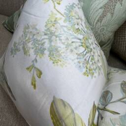 "Cushion Cover - Pillow Floral Pattern Design Green Flowers For Chair/Sofa/Bed Designer Countryside Home 12"" X 20" - thumbnail 3
