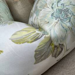 "Cushion Cover - Pillow Floral Pattern Design Green Flowers For Chair/Sofa/Bed Designer Countryside Home 12"" X 20" - thumbnail 2
