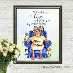 Crazy Cat Lady A4 Wall Art Sign Printable Digital Download - thumbnail 2