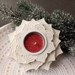 Flower Concrete Tea Light Holders Lotus Candle Holder Meditation Gifts - thumbnail 3