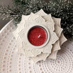 Flower Concrete Tea Light Holders Lotus Candle Holder Meditation Gifts - thumbnail 4