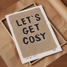 Let's Get Cosy Painting Art Print/Hand Painted Abstract Neutral Colourful Autumn Decor Gallery Wall - thumbnail 2