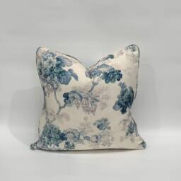 Decorative Cushion Cover - Throw Pillow Accent - Timeless Blue & White Geranium Print - thumbnail 1