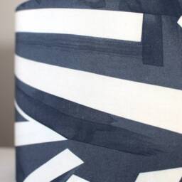 Inky Blue Lampshade Geometric Pattern, 20cm To 50cm Diameter, Modern Stripe Custom Made Drum Shade Handmade By Vivid Shades - thumbnail 3