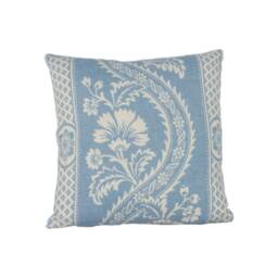 Schumacher - Versailles Blue Romantic Botanical & Ogee Striped Designer Cushion Cover Handmade Throw Pillow Luxury Home Decor - thumbnail 3