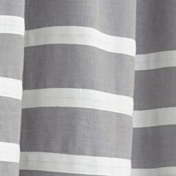 Minimalist Gray Bedroom Curtains - Grey White Linen Rod Pocket Extra Long Drapes & Stripes, Minimal Living Room Custom Made Curtain Panels - thumbnail 2