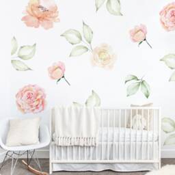 Peony Flower Wall Stickers - Large Floral Decals With Butterflies | Peel & Stick, Removable | 15.7x35.4 Inches - View #12