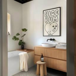 Nice Bum Bathroom Print, Fun Toilet Humour, En Suite Retro Minimalist Character Typography, Cheeky, 90S Trendy - thumbnail 2