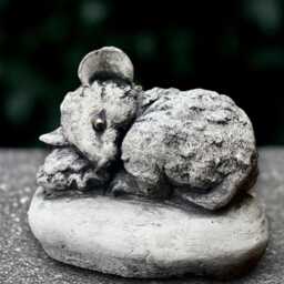 Realistic Mouse Sculpture Concrete Figurine Handmade Mouse Lover Gift Ornament Garden Animal Decoration Yard Art - thumbnail 2
