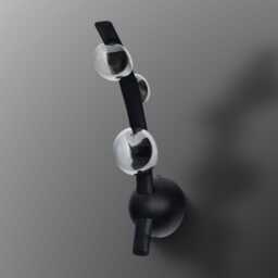 Kinshasa Black Leather Wall Sconce - Modern Smoked Glass Led Light - thumbnail 2