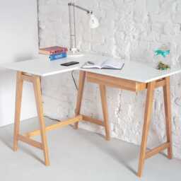 L-Shaped Corner Desk With Drawer, Various Colors Luka - Ashwood, Left Hand - thumbnail 1