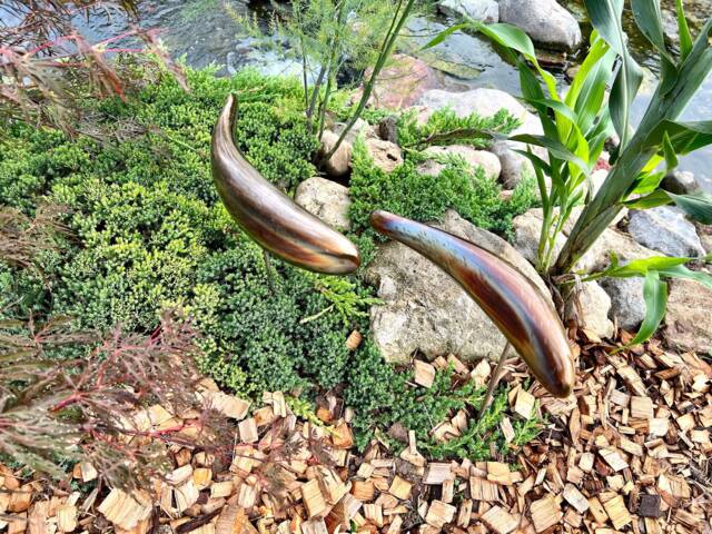 Garden Fish Sculpture Stainless Steel Handmade Welded Metal Patina Outdoor Garden Art Decor - image 1