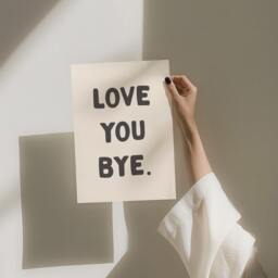 Love You Bye Wall Print, Unframed Card Art Quote Decor, Hallway Print - thumbnail 3