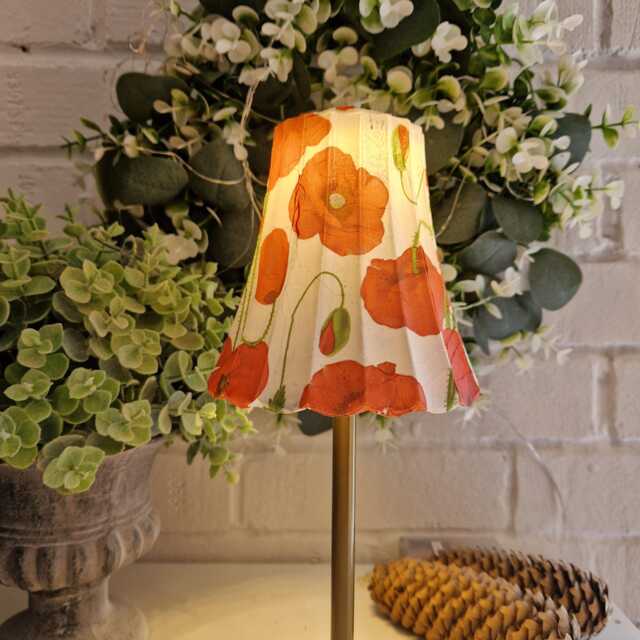 Cordless Touch Lamp. Beautiful Decoupaged Poppy Usb Rechargeable Table Lamp.hand Decorated.cordless Lamp.portable - image 1
