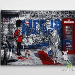 Queen Elizabeth Life Is Beautiful Graffiti Canvas Art Wall Print Picture Home Decor -D326 - thumbnail 2