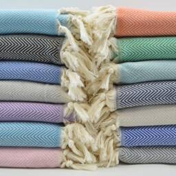 "Turkish Bedspread, Turquoise Throw, Beach Throw, Soft Blanket, Turkish Blanket, Home Decor, Herringbone Blanket, 79""x95" - thumbnail 4