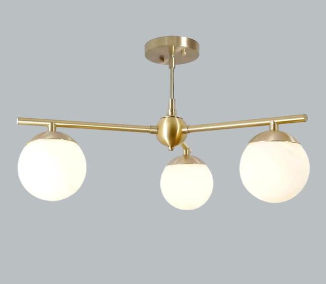 Handmade Sputnik Chandelier, Brass Flush Mount Ceiling Light, Inscapes Design - image 1