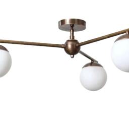 Handmade Sputnik Chandelier, Brass Flush Mount Ceiling Light, Inscapes Design - thumbnail 3
