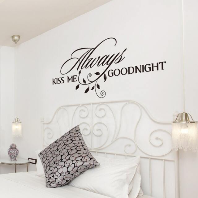 Always Kiss Me Goodnight Wall Decal - Bedroom Quote Sticker 122 - image 1