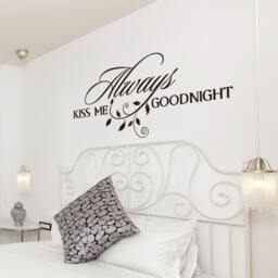 Always Kiss Me Goodnight Wall Decal - Bedroom Quote Sticker 122 - thumbnail 1