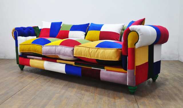 Chesterfield Patchwork Sofa - Mix Aroma Ii - image 1